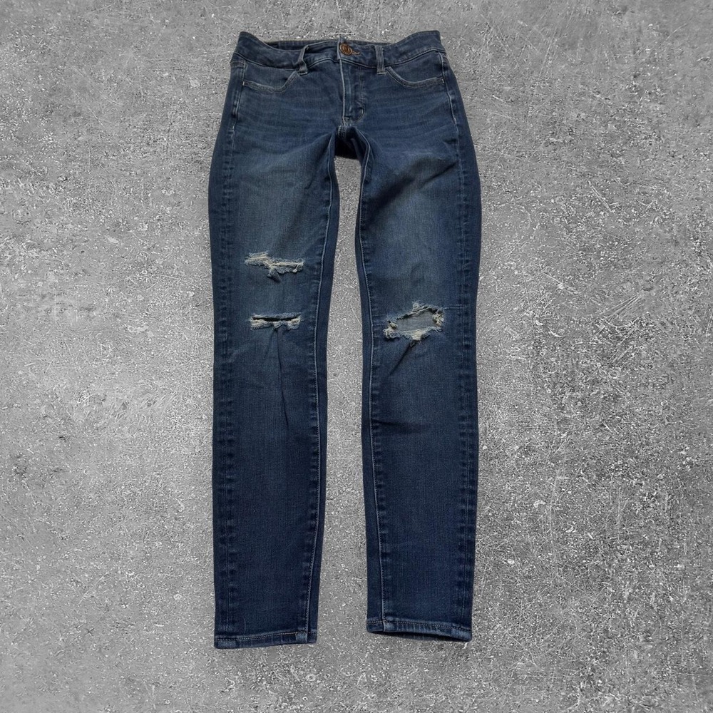 American Eagle The Dream Jean Distressed Skinny Jeans Dark Wash Womens 2 Regular